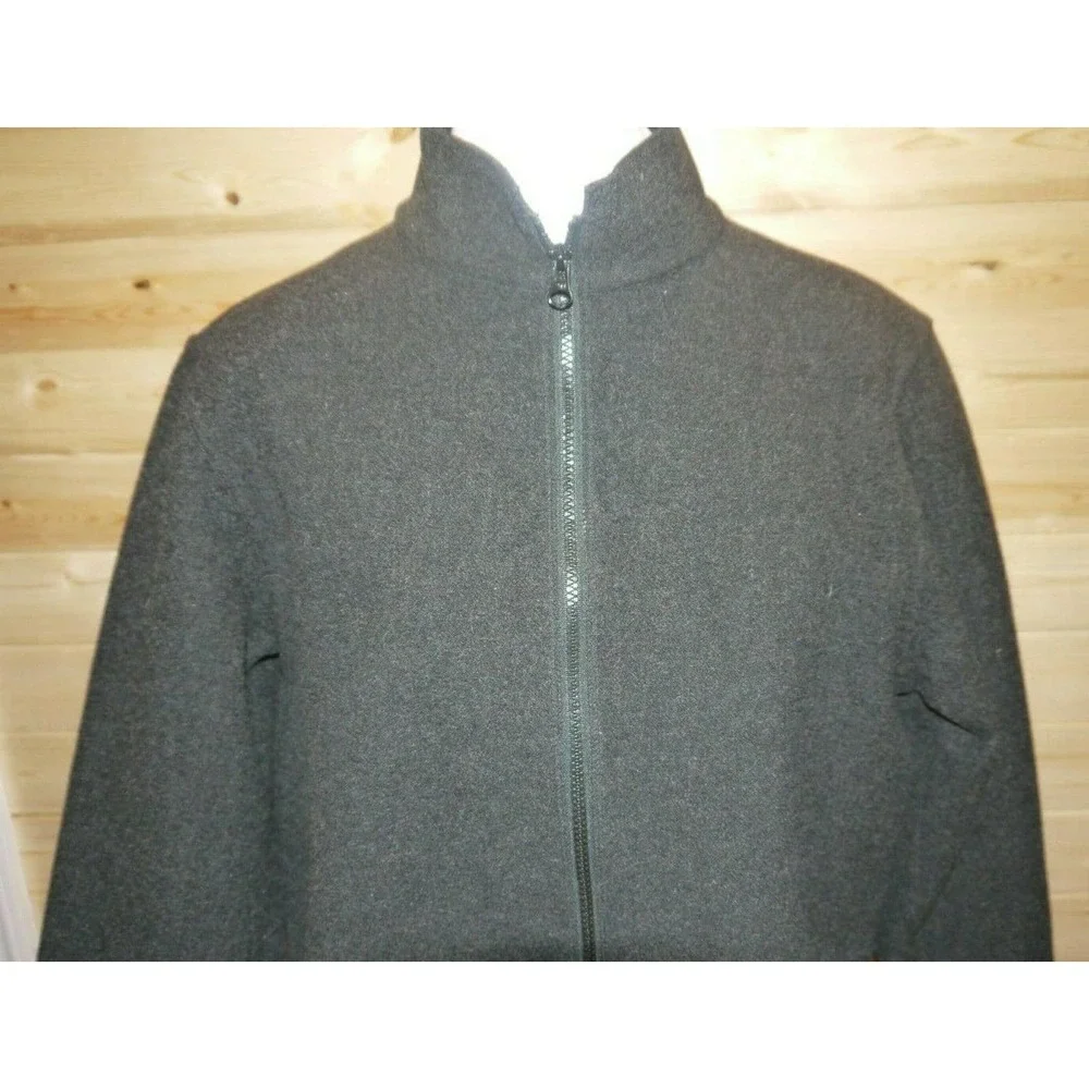 LL BEAN WOMEN'S WOOL BLEND GRAY ZIP JACKET WITH FRONT ZIP POCKETS SIZE M - Picture 2 of 3